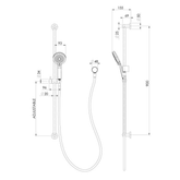 Vivid Slimline Extended Rail Phoenix Shower - Brushed Carbon